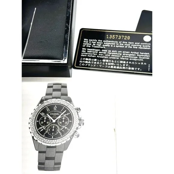 Genuine Chanel J12 H0970 Empty Watch Case Box Booklet & Outer Gift Box